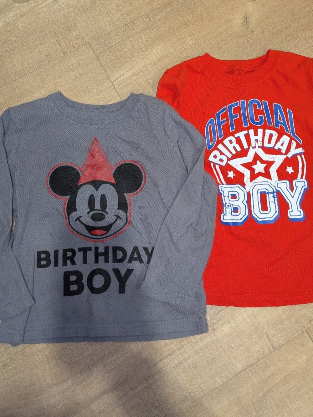 Boy 4T Happy Birthday Long Sleeve Shirts | Mickey Mouse | Birthday Boy